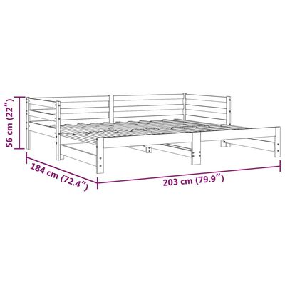 vidaXL Útdraganlegur Svefnsófi án Dýnu Svart 2x(90x200)cm