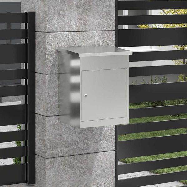 vidaXL P&oacute;stkassi me&eth; hur&eth; Svartur 47,5 x 38 x 59 cm Galvaniserad st&aacute;l