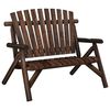 vidaXL 2 S&aelig;a Gar&eth;bekkur Hv&iacute;tur 119x85x98 cm Gegnheilt Vi&eth;argreni
