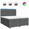 vidaXL H&oacute;lfa&eth; Springr&uacute;m me&eth; D&yacute;nu D&ouml;kkgr&aacute;tt 200x200 cm Efni