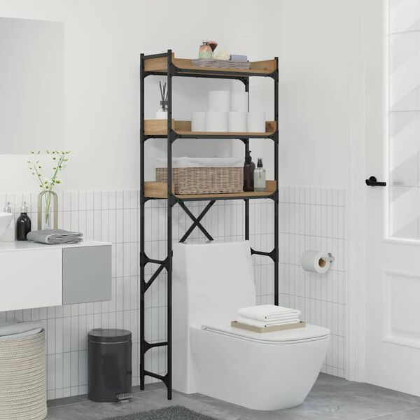 vidaXL V&eacute;lr&aelig;nn &thorn;vottav&eacute;lsfang me&eth; hillu Artisan Eik 67 x 25 x 163 cm