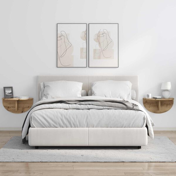 vidaXL Vegghylla Vegghengt Artisan Eik 48 x 24 x 24 cm Samsettur vi&eth;ur