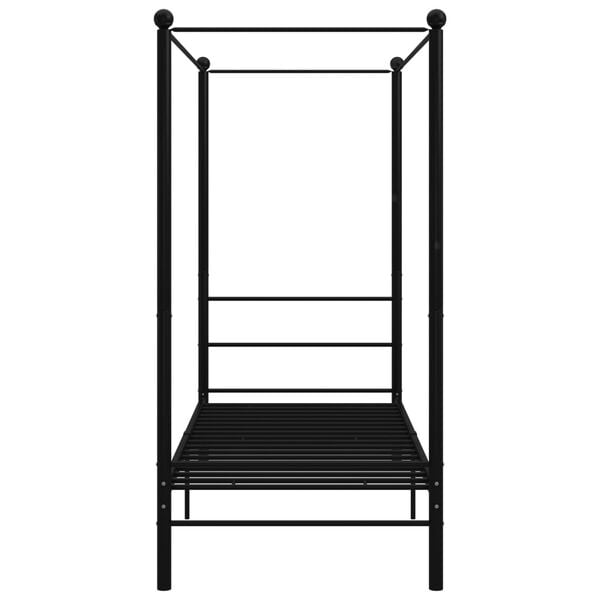 vidaXL R&uacute;mgrind me&eth; Himnas&aelig;ng Sv&ouml;rt M&aacute;lmur 100x200 cm