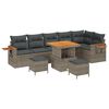 vidaXL Gar&eth;s&oacute;fa sett 9 pcs Gr&aacute;r p&oacute;l&yacute;rattan