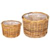 vidaXL Pl&ouml;ntu k&ouml;rfa me&eth; geymslu 2 pcs Br&uacute;nn Kubu rattan