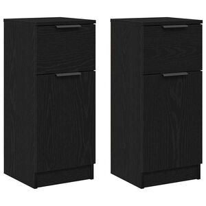 vidaXL Vi&eth;beinteyfla 2 pcs Svartur Eik 30 x 30 x 70 cm Samsettur vi&eth;ur
