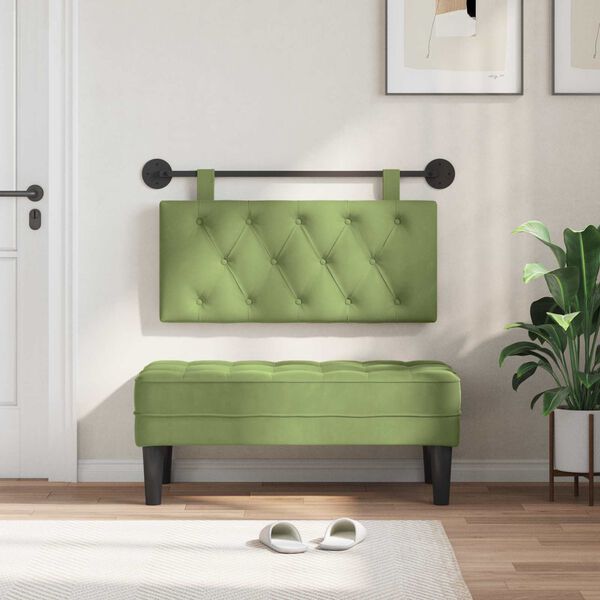 vidaXL Hengisk&aacute;li Vegghengt L&eacute;tt gr&aelig;nn 90 x 55 x 7 cm Flauel