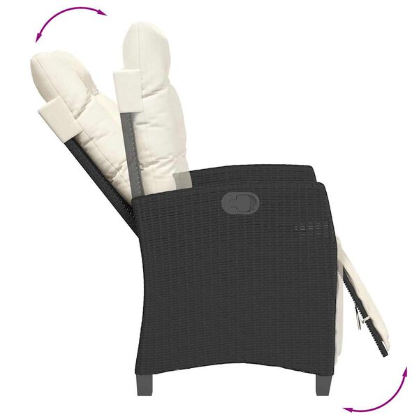 vidaXL 9 Stk. Gar&eth;h&uacute;sgagnasett me&eth; P&uacute;&eth;um P&oacute;l&yacute;rattan Svart