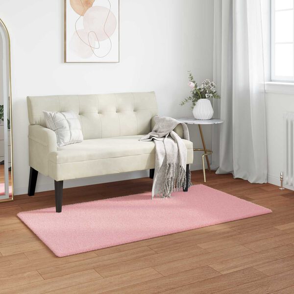 vidaXL Gervikaninufellsd&uacute;kur Olite Bleikur 80 x 150 cm P&oacute;l&yacute;ester