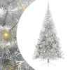 vidaXL Gervi fyrirfram l&yacute;stum j&oacute;latr&eacute; me&eth; 300 LED Silfur 240 cm PET