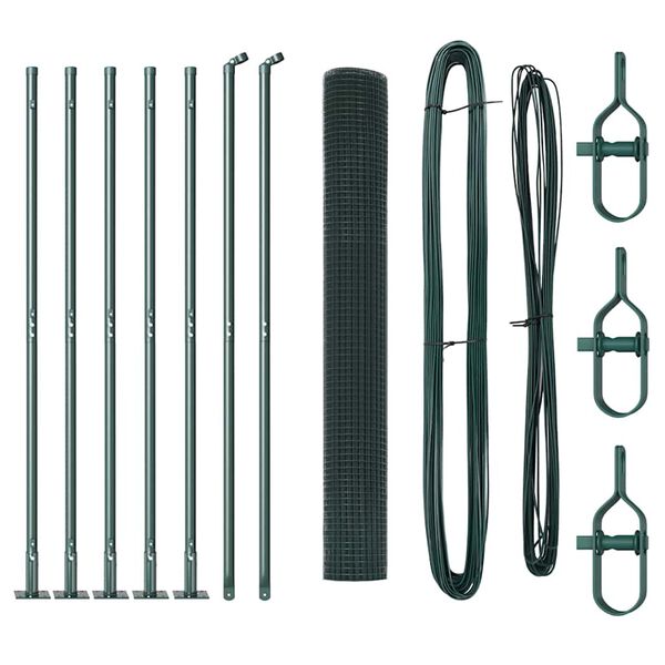 vidaXL Gir&eth;ingarp&oacute;stur Gr&aelig;nn 10 x 1 m (19 x 19 mm net) St&aacute;l