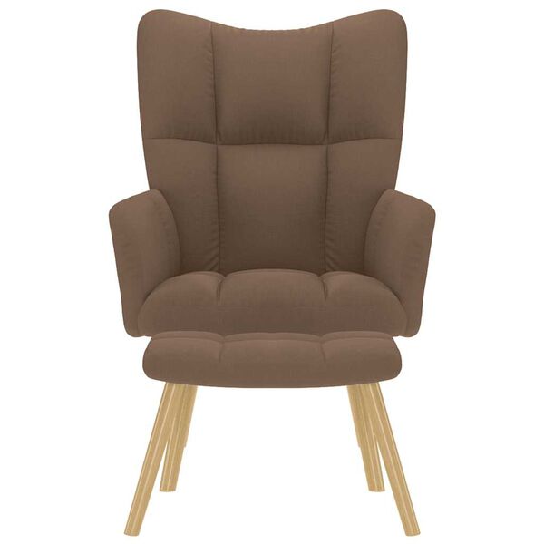 vidaXL slökunarstóll með brúnum fótskemmli