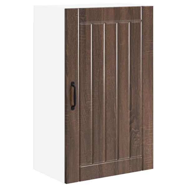 vidaXL Eldh&uacute;s sk&aacute;pur Lucca Br&uacute;n eik 50 x 31 x 80 cm Samsettur vi&eth;ur