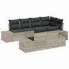 vidaXL Gar&eth;s&oacute;fa sett me&eth; geymslu 7 pcs Lj&oacute;sgr&aacute;r p&oacute;l&yacute;rattan