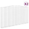 vidaXL Bogadreginn Grj&oacute;tkassi 2 stk. 400x30x220/240 cm Sinkh&uacute;&eth;a&eth; J&aacute;rn