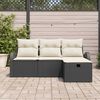 vidaXL Gar&eth;s&oacute;fa sett me&eth; p&uacute;&eth;i me&eth; geymslu 4 pcs Svartur Poly rattan