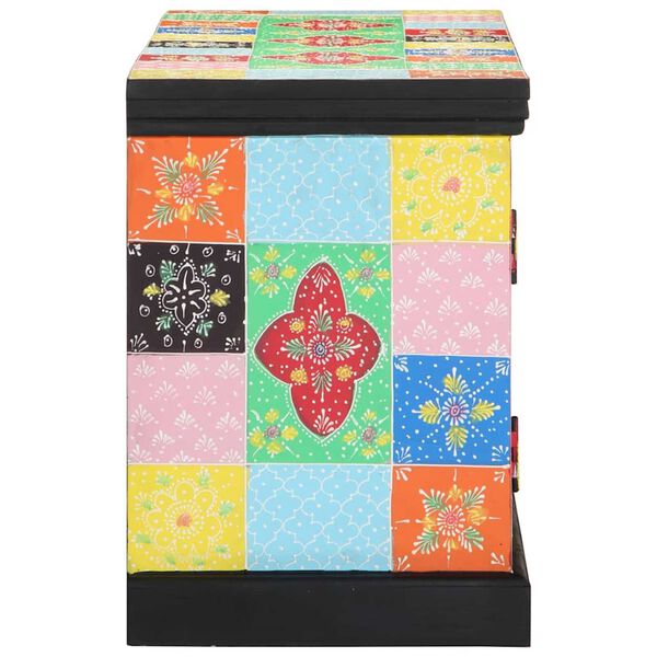 vidaXL Sjónvarpsskápur Marglitur 100 x 35 x 50 cm Gegnheill mangóviður