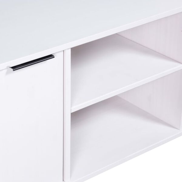 vidaXL Sjónvarpsskápur í "New York" Línunni Hvítur Gegnheil Fura