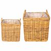 vidaXL Pl&ouml;ntu k&ouml;rfa me&eth; geymslu 2 pcs Br&uacute;nn Lacak Rattan