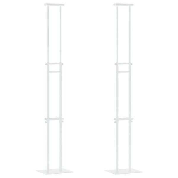 vidaXL Sýningarskjár 2 pcs Hvítt 30 x 24 x 208 cm Járn