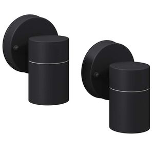 vidaXL LED &uacute;tivegglj&oacute;s 2stk ry&eth;fr&iacute;tt st&aacute;l ni&eth;ur &aacute; vi&eth;