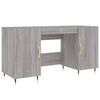 vidaXL Skrifbor&eth; Gr&aacute;ir Sonoma Eik 140x50x75 cm Samsettur Vi&eth;ur