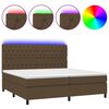 vidaXL H&oacute;lfa&eth; Springr&uacute;m me&eth; D&yacute;nu&LED D&ouml;kkbr&uacute;nn 200x200cm Tauefni