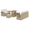 vidaXL Gar&eth;s&oacute;fa sett me&eth; p&uacute;&eth;i 8 pcs Drapplita&eth;ur p&oacute;l&yacute;rattan