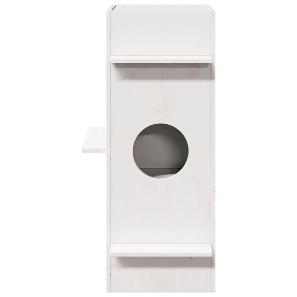 vidaXL Cat House Hv&iacute;tt 43x43x90 cm Gegnheil Fura