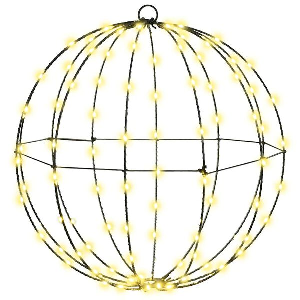 vidaXL Boltinn me&eth; 192 LED 2 pcs Hl&yacute;r hv&iacute;tur 40 x 40 x 43,5 cm metal