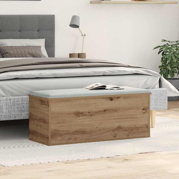 vidaXL Geymslukassi Artisan Eik 90 x 35 x 35 cm Samsettur vi&eth;ur