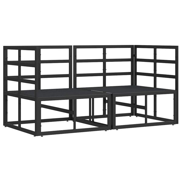 vidaXL Utandyra húsgögn með púði með kodda Svartur Ál