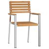 vidaXL Gar&eth;st&oacute;ll 4 pcs Ol&iacute;u n&aacute;tt&uacute;rulegt Solid teak vi&eth;ur
