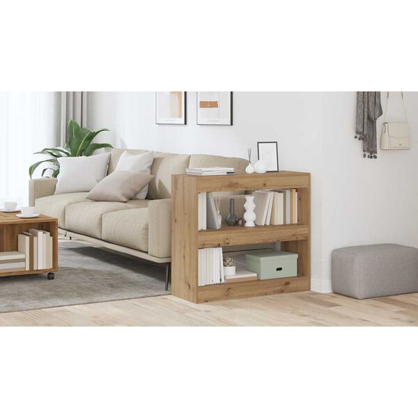 vidaXL B&oacute;kahilla/Skilr&uacute;m Handverks eik 80x30x72 cm