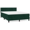 vidaXL H&oacute;lfa&eth; Springr&uacute;m me&eth; D&yacute;nu D&ouml;kkgr&aelig;nt 140x190 cm Flauel