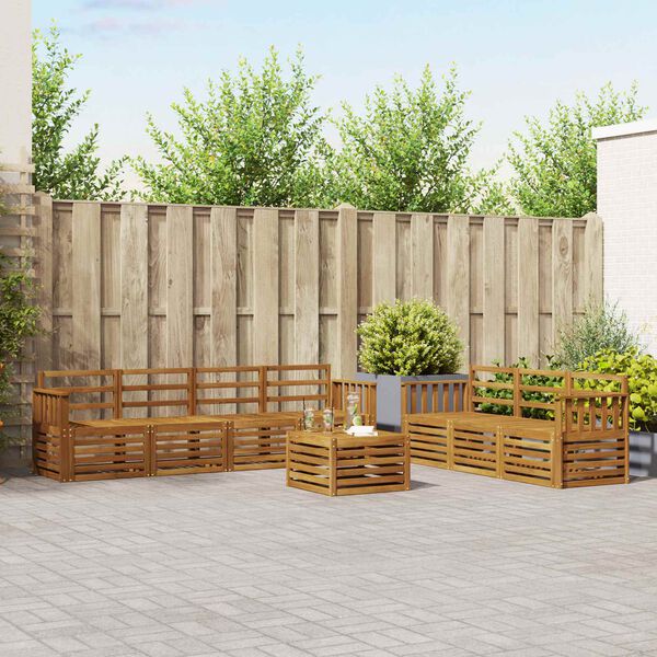 vidaXL S&oacute;fasett 8 pcs N&aacute;tt&uacute;rulegur Hrein akas&iacute;utr&eacute;