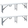 vidaXL Samanleggjanlegir Gar&eth;bekkir 2 stk. 180 cm HDPE Hv&iacute;tir
