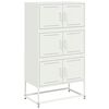 vidaXL Skenkur Hv&iacute;tur 68,5x38,5x123,5 cm St&aacute;l