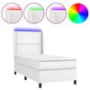 vidaXL H&oacute;lfa&eth; Springr&uacute;m me&eth; D&yacute;nu&LED Hv&iacute;tt 100x200 cm Gervile&eth;ur