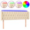 vidaXL LED h&ouml;fu&eth;gafl krem 163x16x78/88 cm Efni