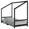 vidaXL Barnar&uacute;mgrind Sv&ouml;rt 90x190 cm Gegnheil Fura