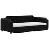 vidaXL Svefnsófi með Hjólaplötu og Skúffum Svartur 90x190 cm Efni
