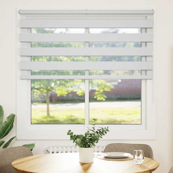 vidaXL Zebra Gard&iacute;na Hv&iacute;tt 150x150cm Efni Breidd 145,9 cm P&oacute;l&yacute;ester