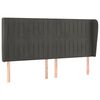 vidaXL H&ouml;f&eth;agafl me&eth; Eyrum 203x23x118/128 cm D&ouml;kkgr&aacute;tt Flauel