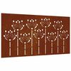 vidaXL Veggskreyting &iacute; Gar&eth;inn 105x55 cm Corten St&aacute;l Bl&oacute;mah&ouml;nnun