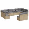 vidaXL 12 Hluta Gar&eth;s&oacute;fasett me&eth; Sessum Drapplita&eth; P&oacute;l&yacute;rattan
