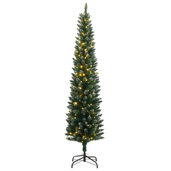 vidaXL Mjótt Gervijólatré 300 LED Ljós 210 cm