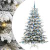 vidaXL Gervi hengdu j&oacute;latr&eacute; Me&eth; LED r&aelig;ma lj&oacute;sum Hv&iacute;tt 180 cm PE og PVC