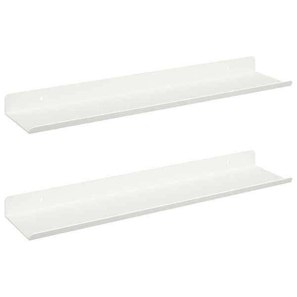 vidaXL Flj&oacute;tandi skrifbor&eth; Vegghengt 2 pcs Hv&iacute;t 100 x 9 x 2,5 cm St&aacute;l