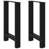 vidaXL bor&eth;stofubor&eth;sf&aelig;tur svartir 2 stk. 50x(72-73) cm st&aacute;l